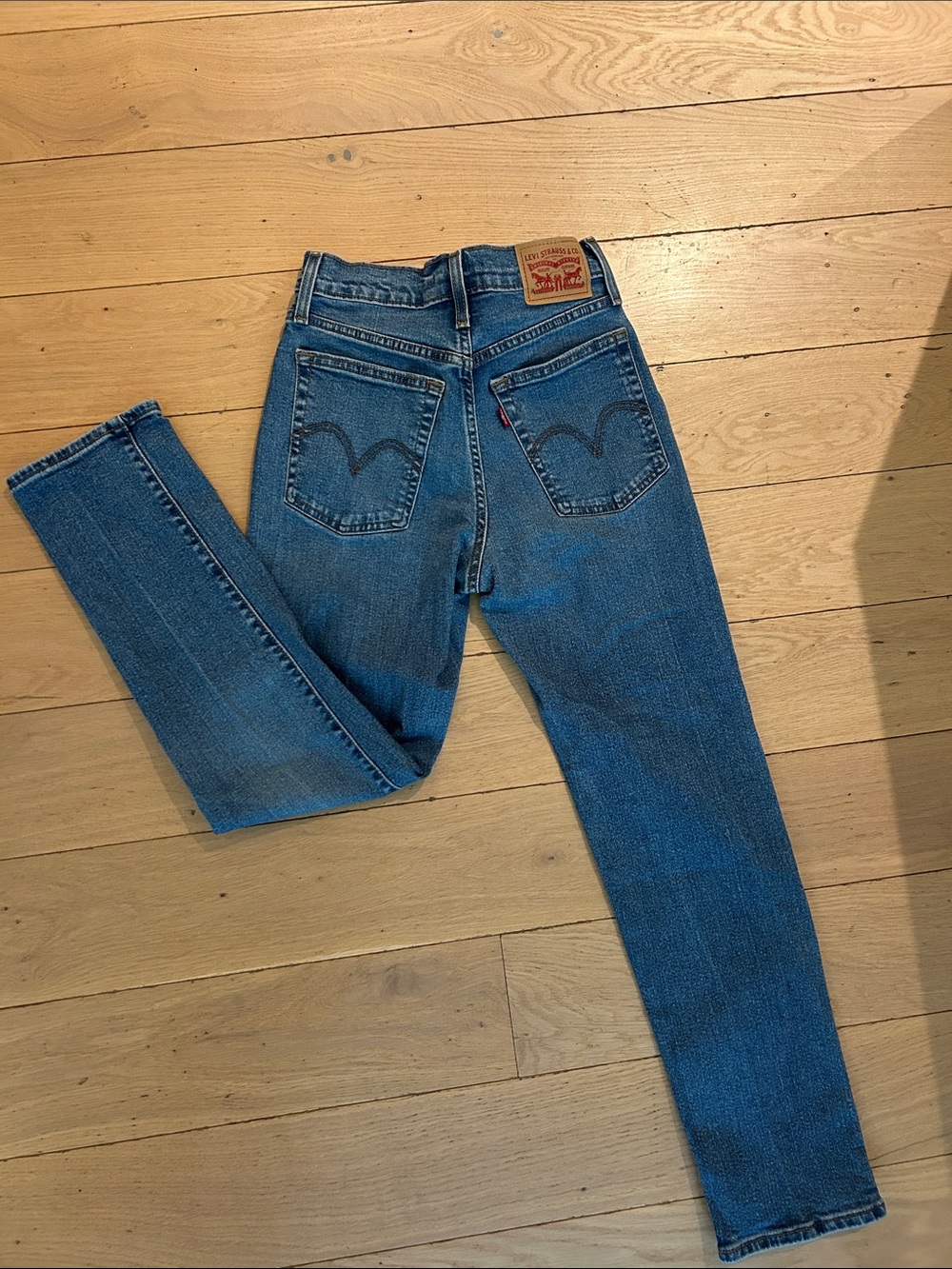 Levi's Women's Wedgie Straight Blue High-Rise Slim Jeans